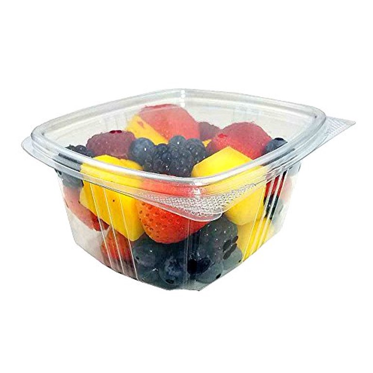 Koda Cup 16 oz. (Pint Size) RPET Clear Hinged Deli Meal Prep Fruit Salad  Display Food Storage Containers (Pack of 200)