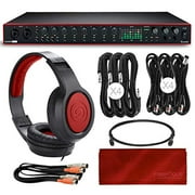 Scarlett 18i20 18-in 20-out USB Audio Interface (3rd Generation) + Samson SR360 Over-Ear Dynamic Stereo Headphones, Cables and a Fibertique Microfiber Cleaning Cloth