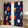 thumbnail image 3 of Feelyou Cartoon Soccer Rugby Black Out Curtains, Football Athlete Helmet Curtains Pack of 2 (42x63 Each), Basketball Sports Bedroom Curtains, Blackout Curtains Bedroom Decor, 3 of 7