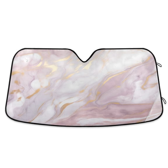 Lavender Pink Marble Car Windshield Sun Shade Foldable Car Front Window Visor Heat and UV Protection 53x23.5