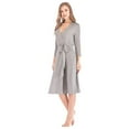 thumbnail image 2 of Women Kimono Robes Lightweight Sleepdress Three Quarter Sleeve Bathrobe Knee Length Soft Sleepwear Ladies Loungewear S-XXL, 2 of 10