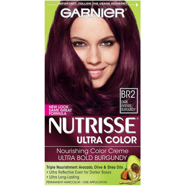 Garnier Nutrisse Ultra Color Nourishing Color Creme, Dark Intense Burgundy  [BR2] 1 ea (Pack of 2) 