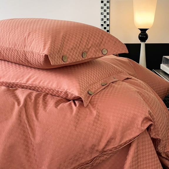 Firefly Hope 100% Cotton Standard Size Pillowcases Set of 2, Button trim，Soft and Durable, Premium Cooling Pillow Cases for Bed (19x29 inch, Light Orange)