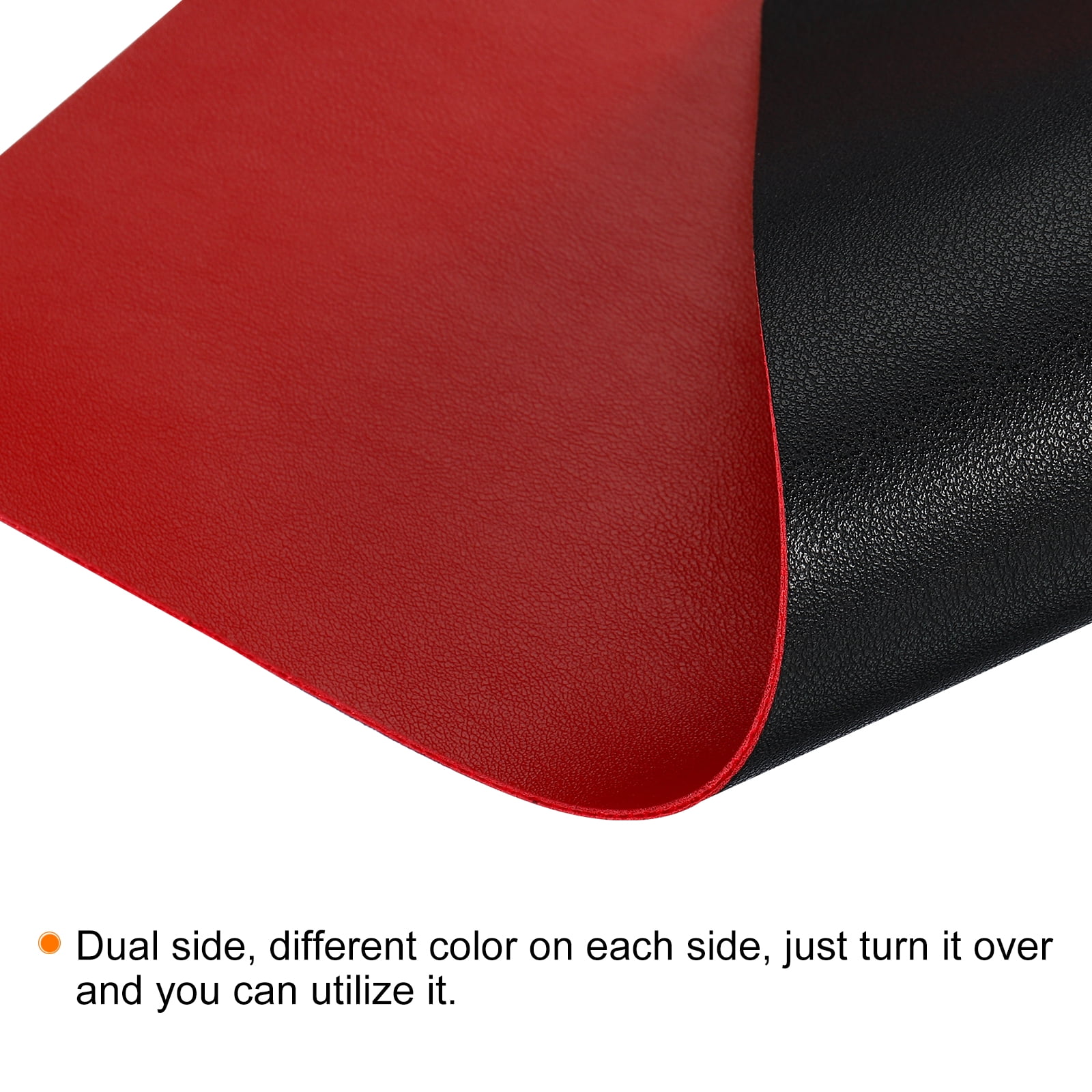 Uxcell 23.62"x11.81" Desk Mat Protector, PU Leather Dual Side Waterproof Mouse Pad Writing Mat for Office Home, Black, Red