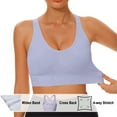 thumbnail image 4 of Women's Strong Hold Sports Bra Wireless Cross Back Yoga Lingerie, Unpadded Seamless Fitness Bustier, High Impact Running Underwear, Breathable Gathering Gym Vest, Supportive Athletic Bralette, 4 of 7