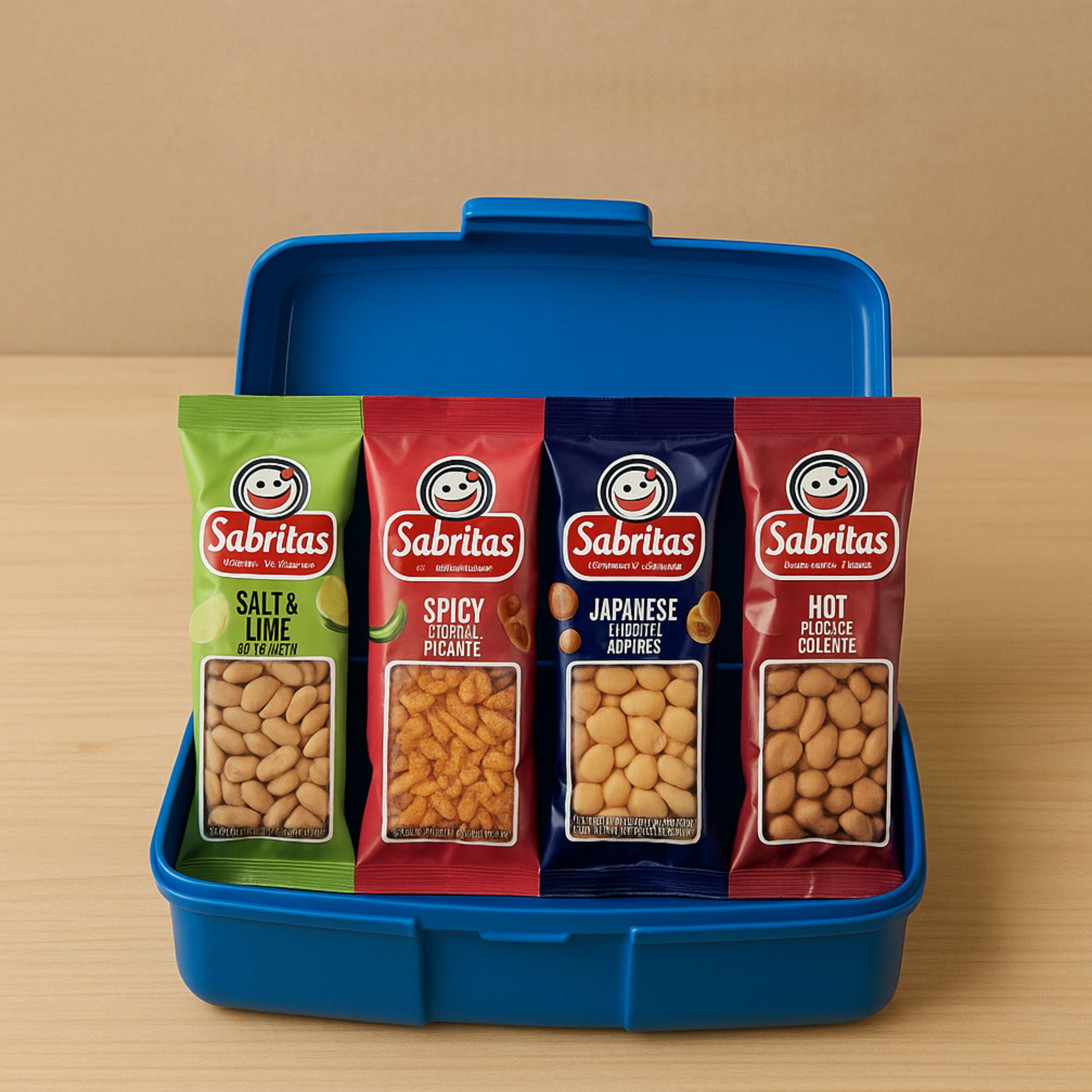 Sabritas Peanut Snack Variety Pack, Salt & Lime, Spicy, Japanese Style & Hot Flavors, 30 Individual Bags, Crunchy Peanuts for Lunchboxes, Travel & On-the-Go Snacking