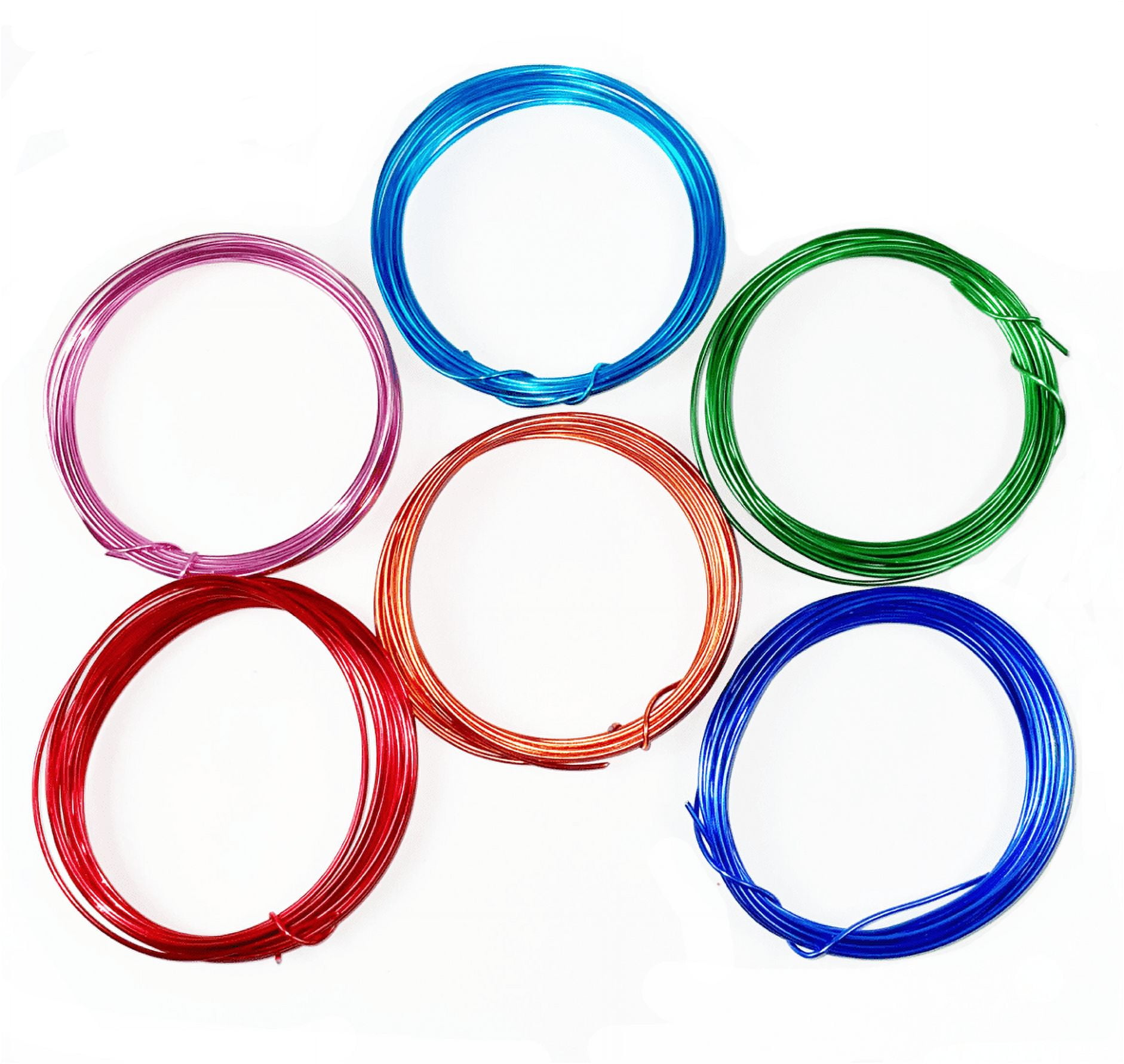 Cousin DIY Beading Wire Bulk Pack, 6 Rolls 9 ft Each, 18 Gauge Aluminum Wire, Bright Multi-Color for Jewelry Making & Crafts