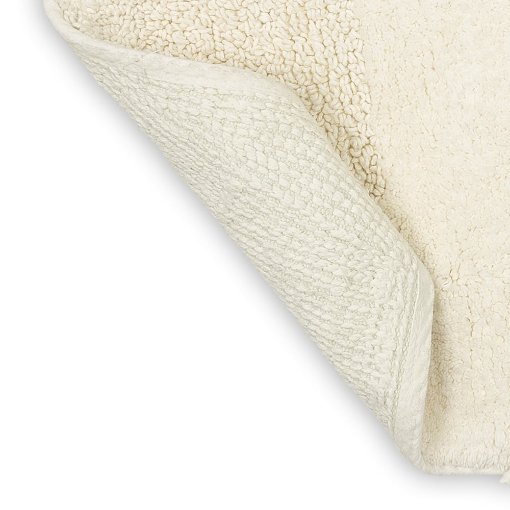 Mohawk Home Plush Cotton Fade/Stain Resistant Non-slip Machine Washable Bath Mat, Parchment, 2' 3" x 3' 9"
