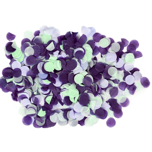 Koyal Wholesale Tissue Paper Confetti 1-Inch Circles, Mint Green, Lavender, Purple In Bulk 5.3oz Pack, Unicorn, Mermaid