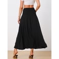 thumbnail image 3 of DARING DIVA Women High Waist Split Side Summer Maxi Beach Skirt M Black, 3 of 6