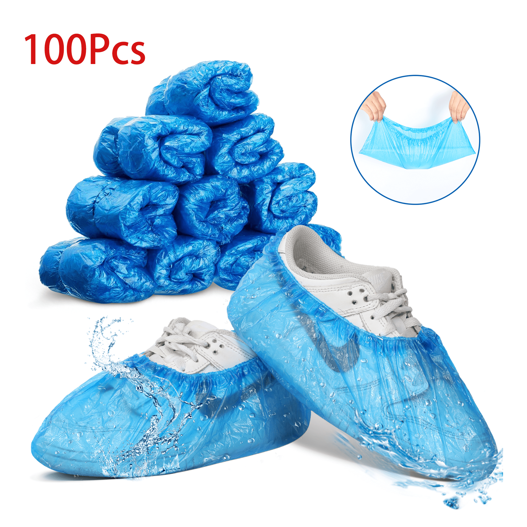 FLONOZZ Shoe Covers, Disposable Shoe Covers 100 Pcs NonSlip Boot