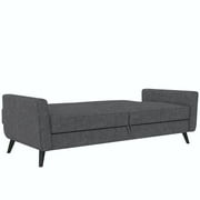 Queer Eye Liam Futon with Storage, Black Faux Leather