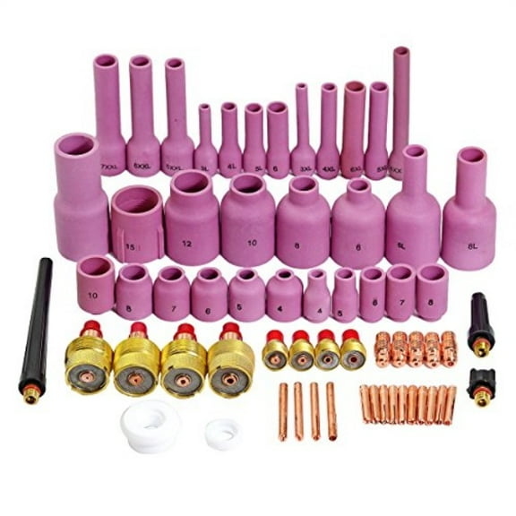 RIVERWELD RIVERWELD TIG Jumbo Gas Lens Collet Bodies Large Diameter Fit SR WP 9 20 25 TIG Welding Torch (Assorted kit 63pcs)