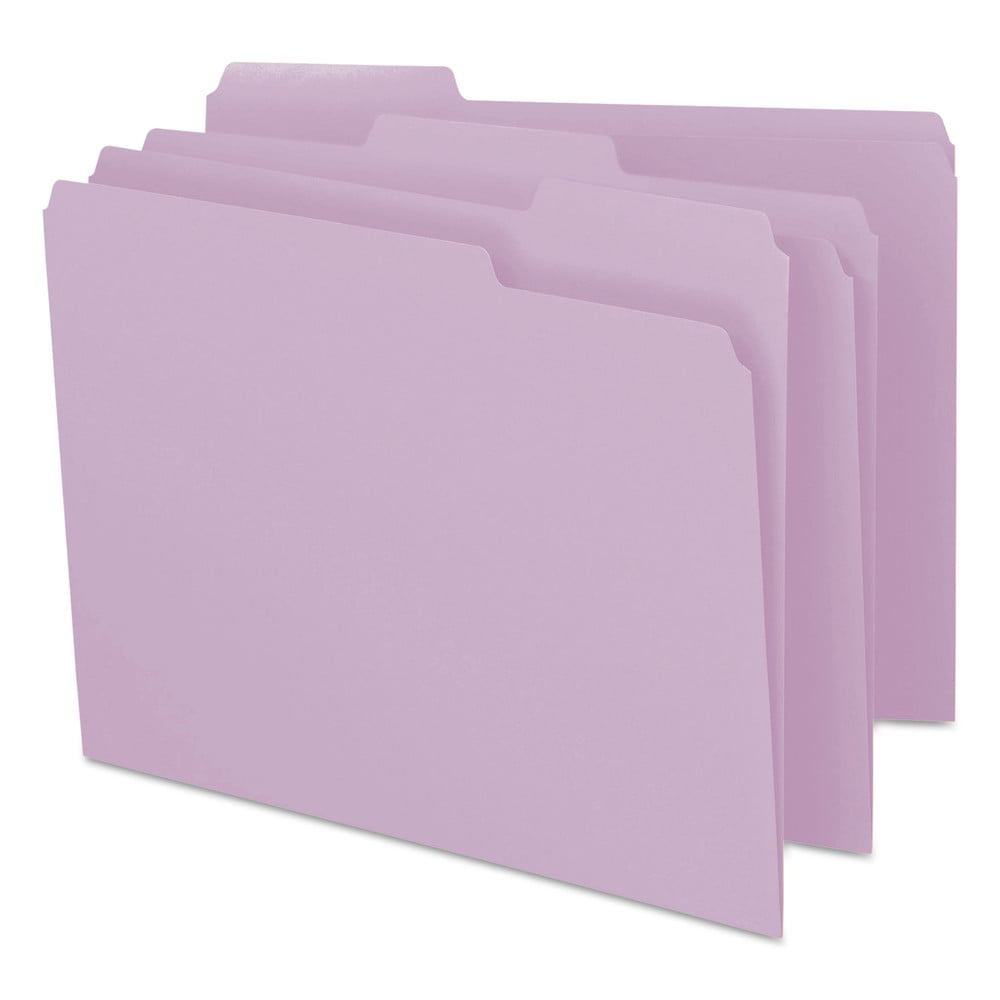 Smead Colored File Folders 1/3-Cut Tabs Letter Lavender 100/Box 12443