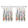 thumbnail image 2 of Watercolor Wildflower Butterfly Print Short Cafe Curtain,Light Filtering Washable Half Window Tier,Valance Curtain for Kitchen,Cafe,Laundry Home Decor, 2 of 6