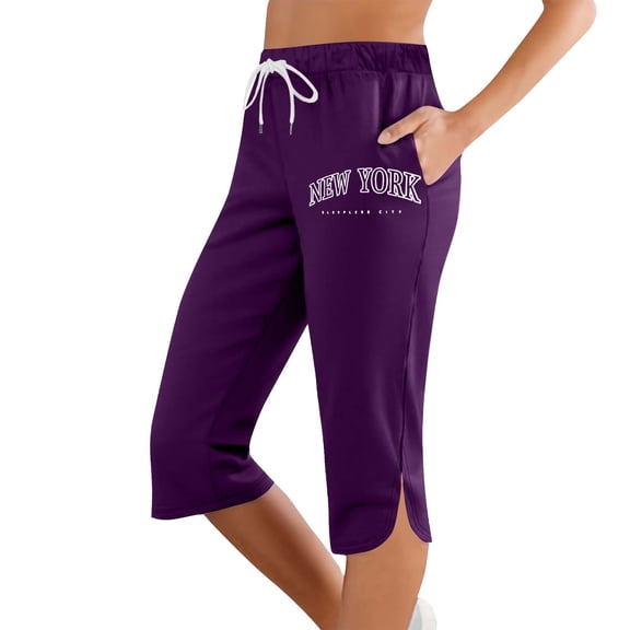 Huowey Women's Pants Fashion Loose Comfortable Sweatpants Mid Waist Sports Active Outwear Casual Pants