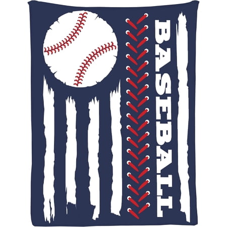 Baseball America Flag Throw Blanket for Couch Lightweight Plush Fuzzy Cozy Soft Blankets Quilt Decorative Sofa Travel 60 x50 for Teens