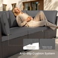 thumbnail image 3 of Patio Furniture Set - All-Weather - 7 Piece Patio Outdoor Conversation Set, Modular Wicker Rattan Sectional Sofa for Backyard, Garden, Poolside, Balcony, Porch, Patio, Brown/Dark Gray, 3 of 8
