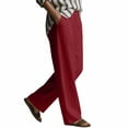thumbnail image 4 of BUIGTTKLOP Cotton Linen Pants for Women,Work Dressy Pants Trousers with Pockets,High Waist Wide Leg Summer Comfy Pants, 4 of 6