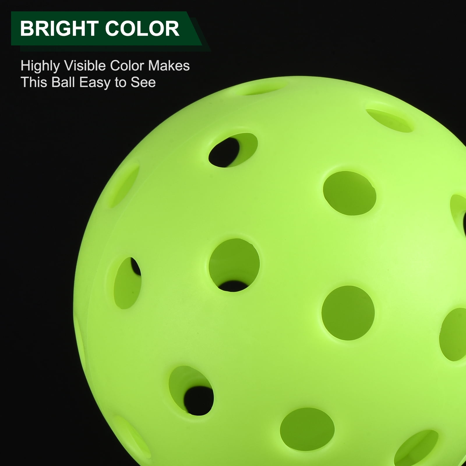40 Holes Outdoor Pickleball Balls USA Pickleball Pickleball Ball for Amateurs, Neon Green 12 Pack