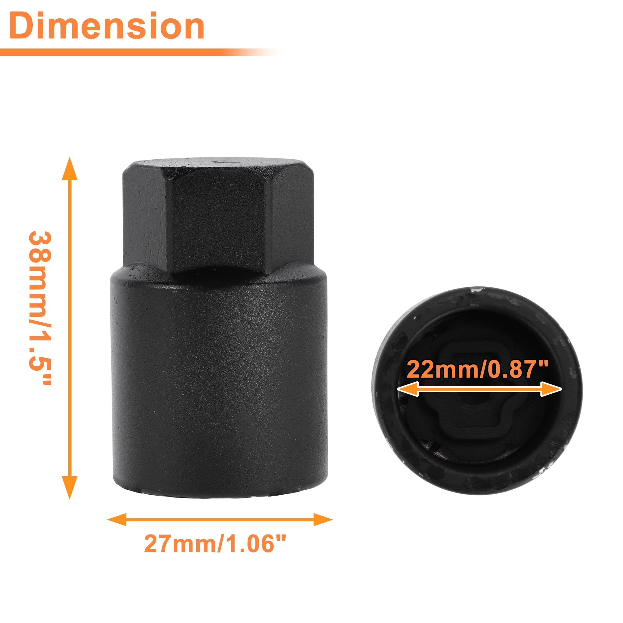 Unique Bargains Wheel Lock Lug Nut for Toyota Anti-Theft Key Socket Black C