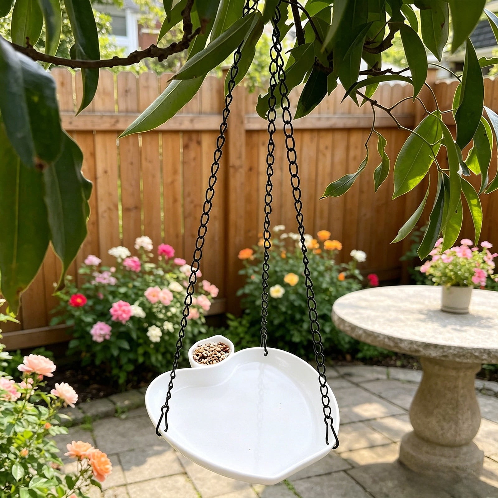 UJMNHYGT Hanging Bird Bath, Hanging Birdbath Bird Feeder for Outdoors, Birds Water Wild Feeders Tray Bowl Accessories with Bird Baths Bowls for Garden Balcony Decoration