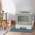 thumbnail image 2 of ModFusion Enclosed Cat Litter Box - Anti-Spill, One-Way Slide-Out Tray, Translucent Door, Gray, 2 of 9