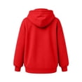 thumbnail image 4 of FRSASU Men's Zip Up Plain Hooded Sweatshirts Casual Long Sleeve Fleece Hoodie with Kangaroo Pockets Red, 4 of 6