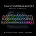 thumbnail image 3 of Teclado Gamer Redragon Ziggs Negro: 90%, Español, Alámbrico, Mecánico Red Switch + Luz Rgb, 3 of 6
