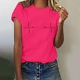 thumbnail image 4 of Outfmvch t shirts for women Summer Ladies Casual And Comfortable With Short Sleeves womens tops shirts for women Hot Pink XL, 4 of 4