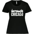 thumbnail image 3 of Inktastic Chicago Skyline Grunge Women's Plus Size T-Shirt, 3 of 5