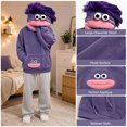thumbnail image 2 of Big Mouth Pullover Hoodies Unisex Flannel Hooded Sweatshirt, Funny 3D Character Face Oversized Hoodie with Front Pocket for Casual Daily Party Streetwear, 2 of 8