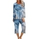 thumbnail image 2 of Puntoco Conjunto de pijama capris de manga larga con cuello redondo y estampado de dos piezas para mujer Puntoco Puntoco-8192, 2 of 5