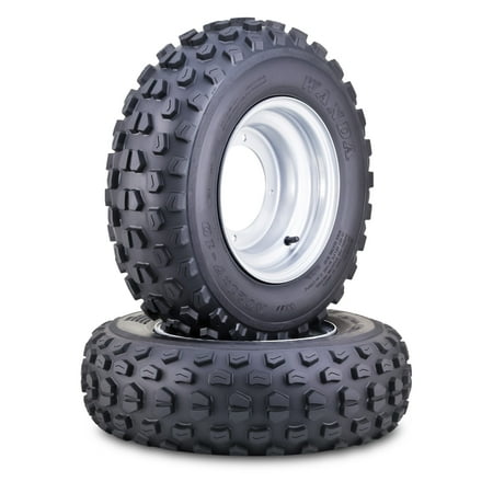WANDA ATV Tire Wheel Assembly 21X7-10 with 4/156mm PCD 2+3 offset Silver Wheel 10295,SET 2