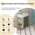 thumbnail image 2 of BARONAGE 21.6 " Single Sink Bathroom Vanity, Ceramic Sink and Soft-Closing Door, Open Shelf Storage Cabinet on the Left Side, Assembly Required, Green, 2 of 6