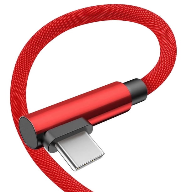El cable de datos de codo es adecuado para el cable de datos de carga rápida USB de tela de doble codo tipo C de Apple y Android