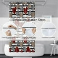 thumbnail image 5 of Valentine''s Day Shower Curtain for Bathroom 72x84 inches Lattice Love Hearts Waterproof Fabric Stall RV Bathtub Black White Stripe Boho Hotel Room Divider Shower Curtains Set with Hooks, 5 of 6