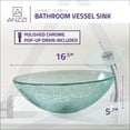 thumbnail image 3 of Paeva Series Deco-Glass Vessel Sink in Crystal Clear Chipasi with Matching Chrome Waterfall Faucet, 3 of 13