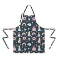 thumbnail image 2 of Dark Blue Princess Castle Pattern Apron-Garden Aprons for Women with Pockets-Cotton Linen Waterproof Kitchen Cooking Gardening Aprons Adjustable for Kitchen,Cooking,BBQ and Salon 33x27 Inch, 2 of 7
