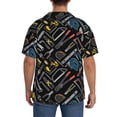thumbnail image 3 of Gukieu Building hand tools Print Men's Short-sleeved Shirts, Button-down Pocket Shirts, T-shirts, Beach Vacation Travel Summer Clothing-Medium, 3 of 5