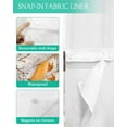 thumbnail image 3 of No Hook Shower Curtain with Snap in Liner, Gray Starfish Wood Grain Border Hotel Shower Curtains for Bathroom, Washable Shower Curtain Liner Set with Mesh Top Window, 48"x72", 3 of 6