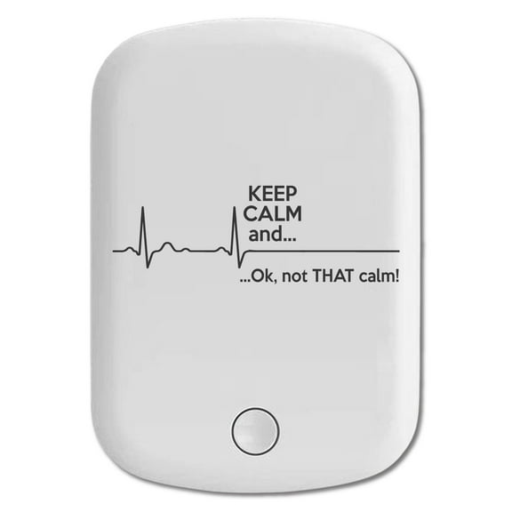 DistinctInk Magnetic Battery Pack, 5000 mAh Wireless Portable Charger with USB-C Cable, Compatible with MagSafe iPhone 14 / 13 / 12 Series - Keep Calm and…. Flatline