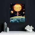 thumbnail image 4 of COMIO  Outer Space Canvas Wall Art Abstract Universe Planet Jupiter Saturn Earth Painting for Boys Kids Room Bedromm Wall Decoration Stretched and Framed, 4 of 4