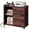 Brown Oak, variant on GALAXHERO 3 Drawer File Cabinet with Charging Station, Wood Lateral Filing Cabinet with Lock, Rolling Printer Stand with Storage for Home Office, Brown Oak