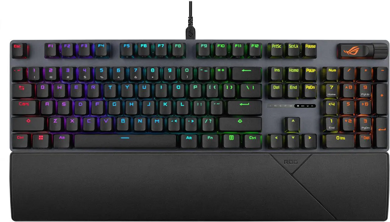 ASUS ROG Strix Scope II X Wired USB Mechanical Gaming Keyboard - 100% Full-Size, Hot Swappable Pre-lubed ROG NX Storm V2 Clicky Switches, PBT Keycaps, RGB, PC/Mac Support - Black