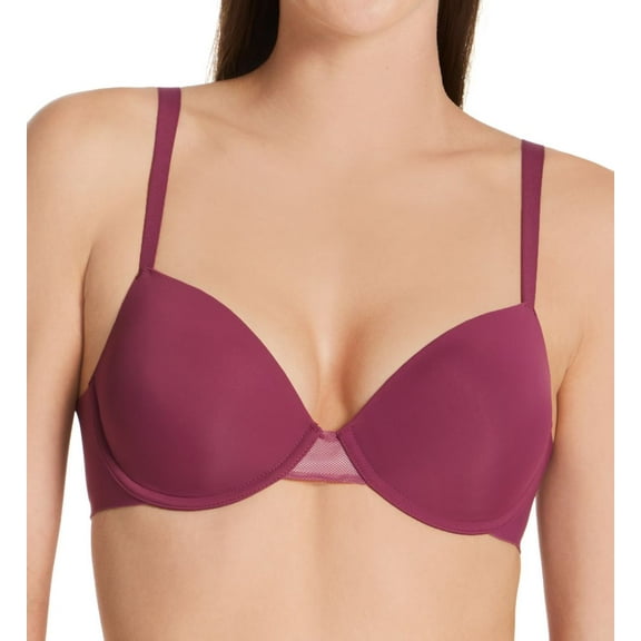 Women's Self Expressions SE1200 Simply the One Demi T-Shirt Underwire Bra (Dark Mulberry Purple 36D)