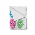 thumbnail image 2 of Sugar Skull Soft Flannel Fleece Throw Blanket, Cartoon Style Abstract Sugar Skull Representing Different Emotions, Cozy Plush for Indoor and Outdoor Use, 50" x 70", Multicolor, by Ambesonne, 2 of 6