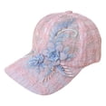 thumbnail image 4 of XIAOCHA Women's Lace‑Embroidery Baseball Cap Solid Outdoor Travel Sun‑Visor Casual Head‑Cover,Pink, 4 of 4