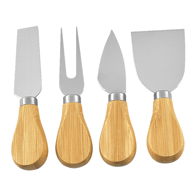 EIGTHTAIL 4 Pieces Set Cheese Knives with Acacia Wood Handle