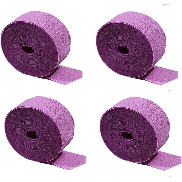 (4 Rouleaux, Orchidée) - Rouleaux de Fête en Papier Crêpe Édition Spéciale Streamer (Orchidée, 4 Rouleaux), 90 m au Total, Fabriqué aux É.-U.